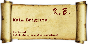 Kaim Brigitta névjegykártya